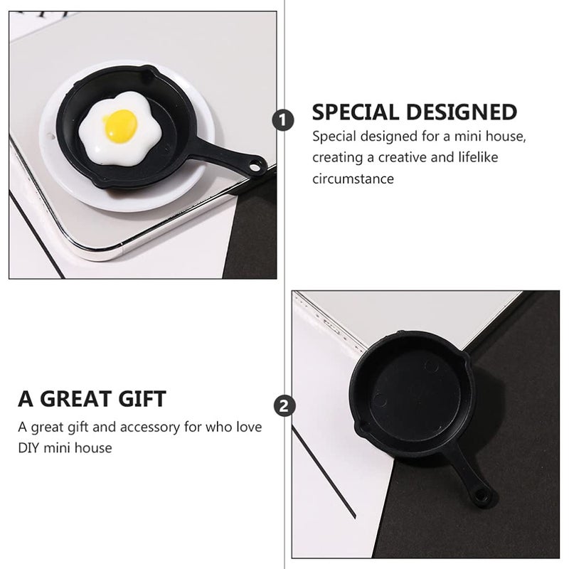 Sewroro 10pcs Miniature Pans Doll House Kitchen Small Frying Pan Miniature Skillet Simulation Cooking Pan Models Mini House Accessories Decoration - Image 3